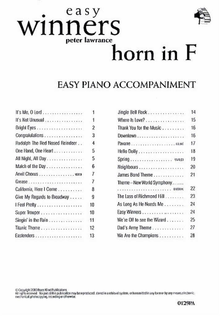 Easy Winners F Horn Pa